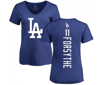 MLB Women's Nike Los Angeles Dodgers #11 Logan Forsythe Royal Blue Backer T-Shirt