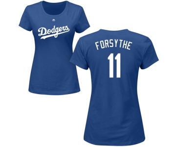 MLB Women's Nike Los Angeles Dodgers #11 Logan Forsythe Royal Blue Name & Number T-Shirt