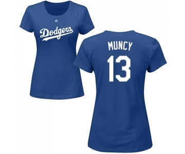 MLB Women's Nike Los Angeles Dodgers #13 Max Muncy Royal Blue Name & Number T-Shirt