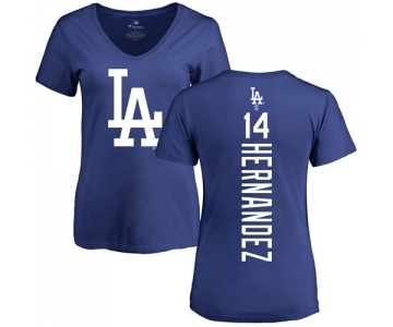 MLB Women's Nike Los Angeles Dodgers #14 Enrique Hernandez Royal Blue Backer T-Shirt