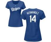 MLB Women's Nike Los Angeles Dodgers #14 Enrique Hernandez Royal Blue Name & Number T-Shirt