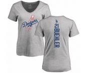 MLB Women's Nike Los Angeles Dodgers #21 Walker Buehler Ash Backer T-Shirt