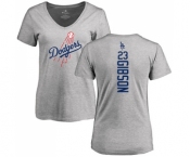 MLB Women's Nike Los Angeles Dodgers #23 Kirk Gibson Ash Backer T-Shirt