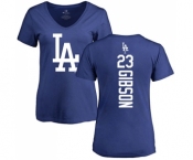 MLB Women's Nike Los Angeles Dodgers #23 Kirk Gibson Royal Blue Backer T-Shirt