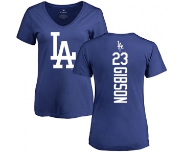 MLB Women's Nike Los Angeles Dodgers #23 Kirk Gibson Royal Blue Backer T-Shirt