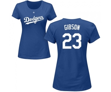 MLB Women's Nike Los Angeles Dodgers #23 Kirk Gibson Royal Blue Name & Number T-Shirt