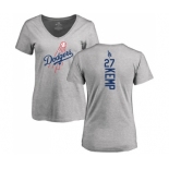 MLB Women's Nike Los Angeles Dodgers #27 Matt Kemp Ash Backer T-Shirt