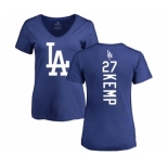 MLB Women's Nike Los Angeles Dodgers #27 Matt Kemp Royal Blue Backer T-Shirt