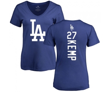 MLB Women's Nike Los Angeles Dodgers #27 Matt Kemp Royal Blue Backer T-Shirt