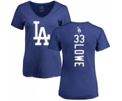 MLB Women's Nike Los Angeles Dodgers #33 Mark Lowe Royal Blue Backer T-Shirt