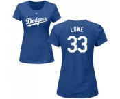 MLB Women's Nike Los Angeles Dodgers #33 Mark Lowe Royal Blue Name & Number T-Shirt