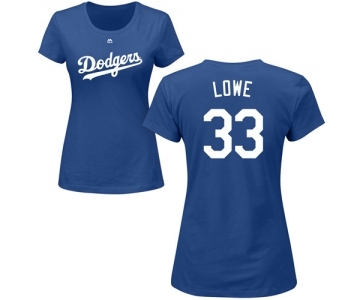 MLB Women's Nike Los Angeles Dodgers #33 Mark Lowe Royal Blue Name & Number T-Shirt