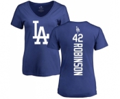 MLB Women's Nike Los Angeles Dodgers #42 Jackie Robinson Royal Blue Backer T-Shirt