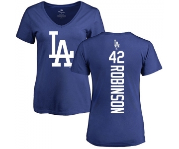 MLB Women's Nike Los Angeles Dodgers #42 Jackie Robinson Royal Blue Backer T-Shirt