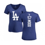 MLB Women's Nike Los Angeles Dodgers #57 Alex Wood Royal Blue Backer T-Shir