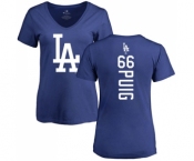 MLB Women's Nike Los Angeles Dodgers #66 Yasiel Puig Royal Blue Backer T-Shirt