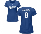 MLB Women's Nike Los Angeles Dodgers #8 Manny Machado Royal Blue Name & Number T-Shirt