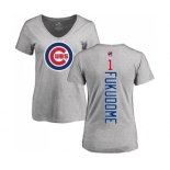 MLB Women's Nike Chicago Cubs #1 Kosuke Fukudome Ash Backer T-Shirt