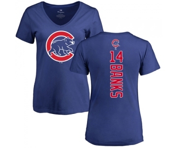 MLB Women's Nike Chicago Cubs #14 Ernie Banks Royal Blue Backer T-Shirt