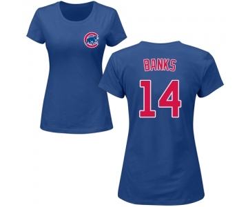 MLB Women's Nike Chicago Cubs #14 Ernie Banks Royal Blue Name & Number T-Shirt