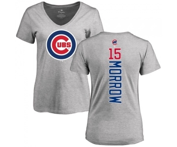 MLB Women's Nike Chicago Cubs #15 Brandon Morrow Ash Backer T-Shirt