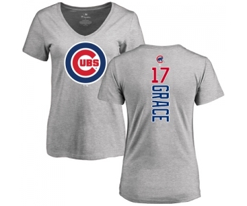 MLB Women's Nike Chicago Cubs #17 Mark Grace Ash Backer T-Shirt