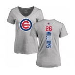 MLB Women's Nike Chicago Cubs #26 Billy Williams Ash Backer T-Shirt