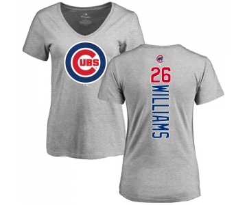 MLB Women's Nike Chicago Cubs #26 Billy Williams Ash Backer T-Shirt