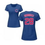 MLB Women's Nike Chicago Cubs #28 Kyle Hendricks Royal Blue Name & Number T-Shirt