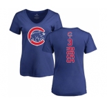 MLB Women's Nike Chicago Cubs #3 David Ross Royal Blue Backer T-Shirt