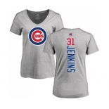 MLB Women's Nike Chicago Cubs #31 Fergie Jenkins Ash Backer T-Shirt