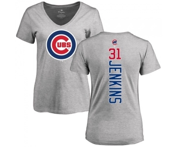 MLB Women's Nike Chicago Cubs #31 Fergie Jenkins Ash Backer T-Shirt