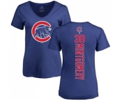 MLB Women's Nike Chicago Cubs #38 Mike Montgomery Royal Blue Backer T-Shirt