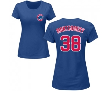 MLB Women's Nike Chicago Cubs #38 Mike Montgomery Royal Blue Name & Number T-Shirt