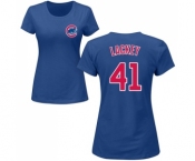 MLB Women's Nike Chicago Cubs #41 John Lackey Royal Blue Name & Number T-Shirt