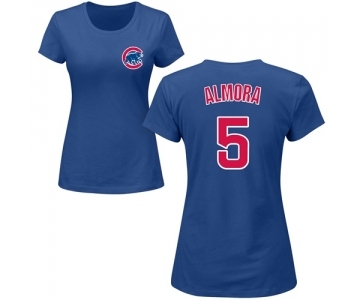 MLB Women's Nike Chicago Cubs #5 Albert Almora Jr Royal Blue Name & Number T-Shirt