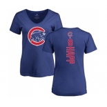 MLB Women's Nike Chicago Cubs #8 Ian Happ Royal Blue Backer T-Shirt