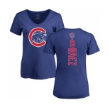 MLB Women's Nike Chicago Cubs #9 Javier Baez Royal Blue Backer T-Shirt