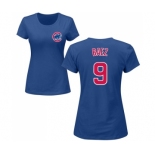 MLB Women's Nike Chicago Cubs #9 Javier Baez Royal Blue Name & Number T-Shirt