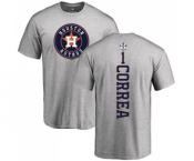 MLB Nike Houston Astros #1 Carlos Correa Ash Backer T-Shirt