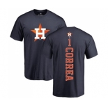 MLB Nike Houston Astros #1 Carlos Correa Navy Blue Backer T-Shirt