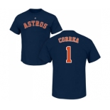 MLB Nike Houston Astros #1 Carlos Correa Navy Blue Name & Number T-Shirt