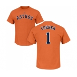 MLB Nike Houston Astros #1 Carlos Correa Orange Name & Number T-Shirt