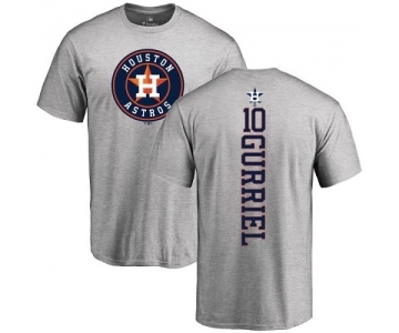 MLB Nike Houston Astros #10 Yuli Gurriel Ash Backer T-Shirt