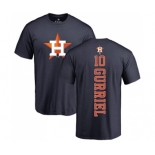 MLB Nike Houston Astros #10 Yuli Gurriel Navy Blue Backer T-Shirt