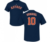 MLB Nike Houston Astros #10 Yuli Gurriel Navy Blue Name & Number T-Shirt