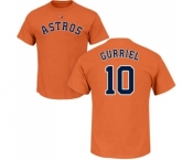 MLB Nike Houston Astros #10 Yuli Gurriel Orange Name & Number T-Shirt