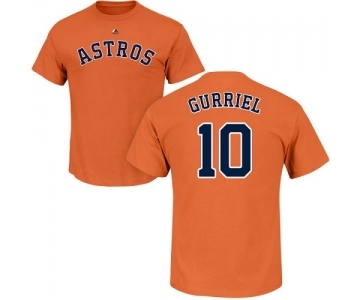 MLB Nike Houston Astros #10 Yuli Gurriel Orange Name & Number T-Shirt