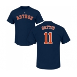 MLB Nike Houston Astros #11 Evan Gattis Navy Blue Name & Number T-Shirt