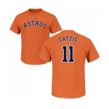 MLB Nike Houston Astros #11 Evan Gattis Orange Name & Number T-Shirt